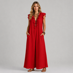 Corinne Linen Blend Maxi Dress