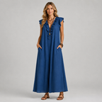 Corinne Linen Blend Maxi Dress