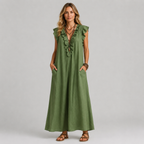 Corinne Linen Blend Maxi Dress