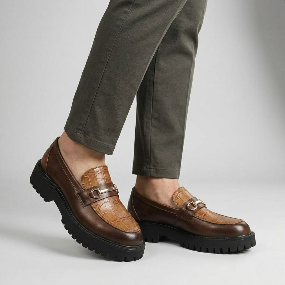 Dominic Croc Panel Lug Loafers