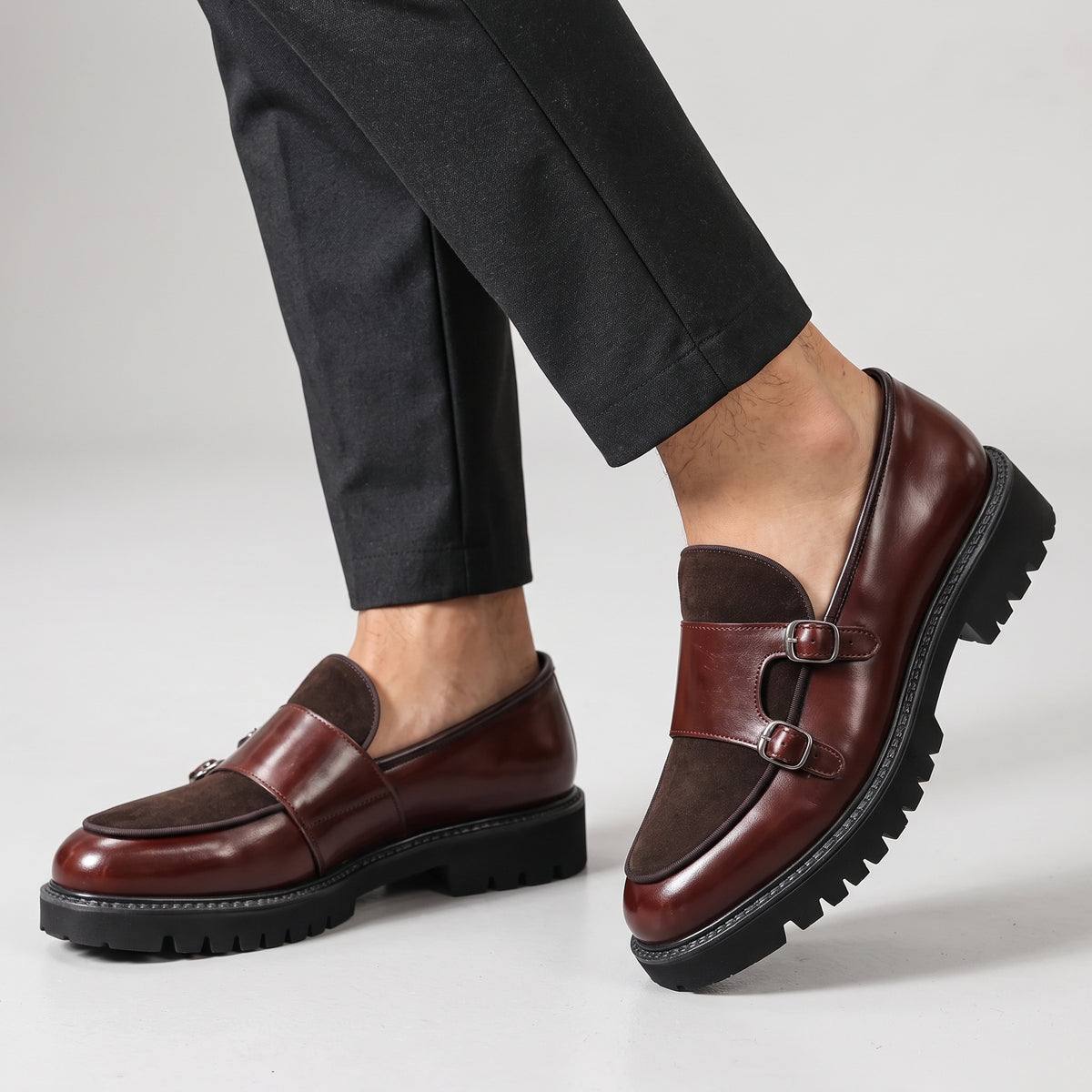 Dominic | Men's Double Monk Strap Loafers with Chunky Sole