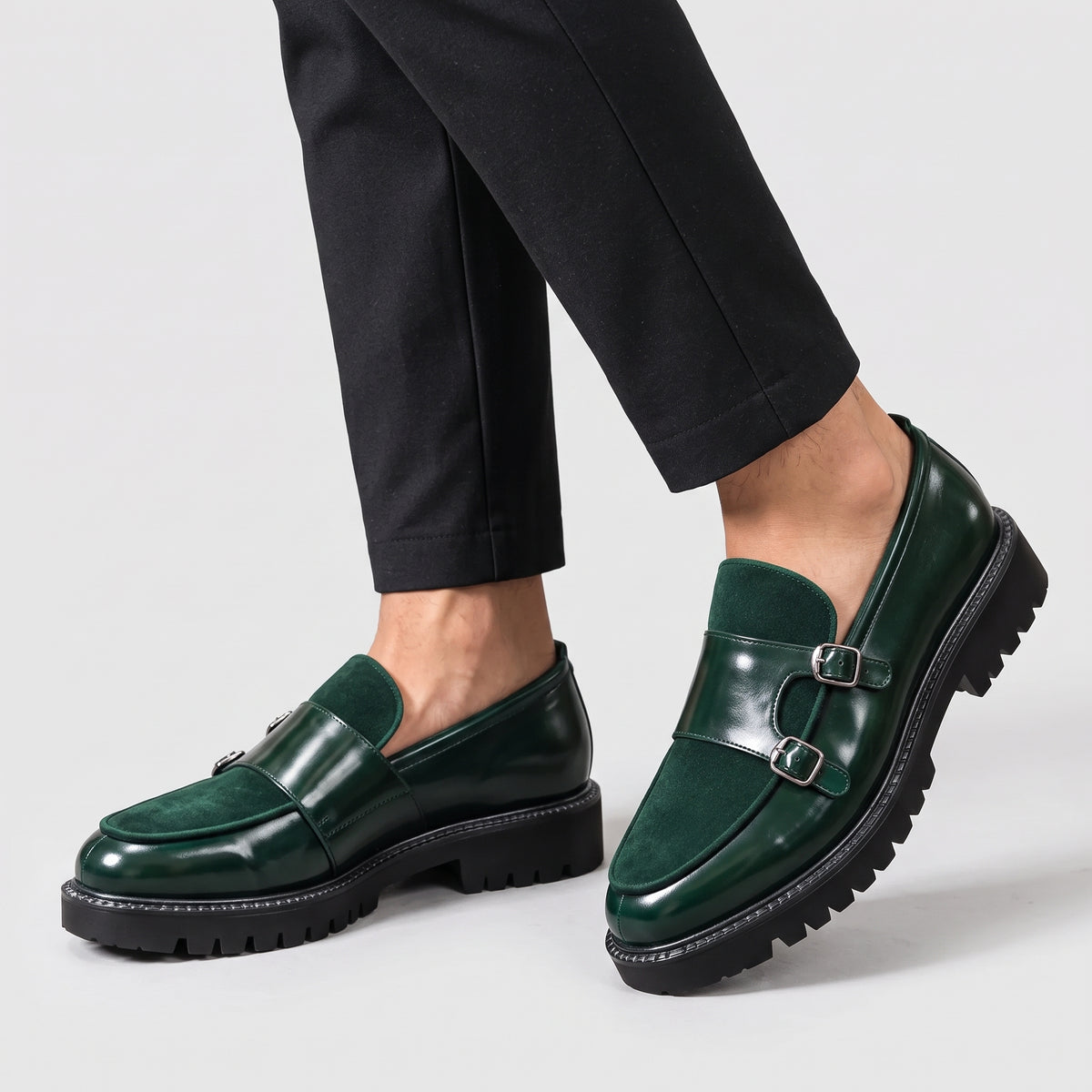 Dominic | Men's Double Monk Strap Loafers with Chunky Sole