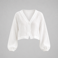 Elara Linen Button Blouse