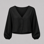 Elara Linen Button Blouse