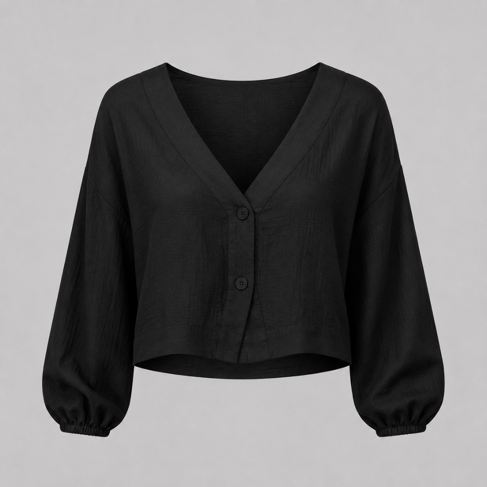 Elara Linen Button Blouse