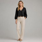 Elara Linen Button Blouse
