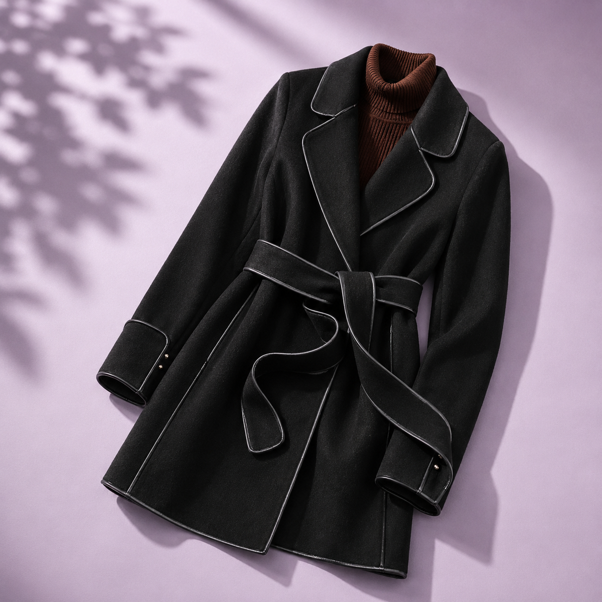 Evelyn | Women's Belted Coat with Notched Lapel and Flared Hem