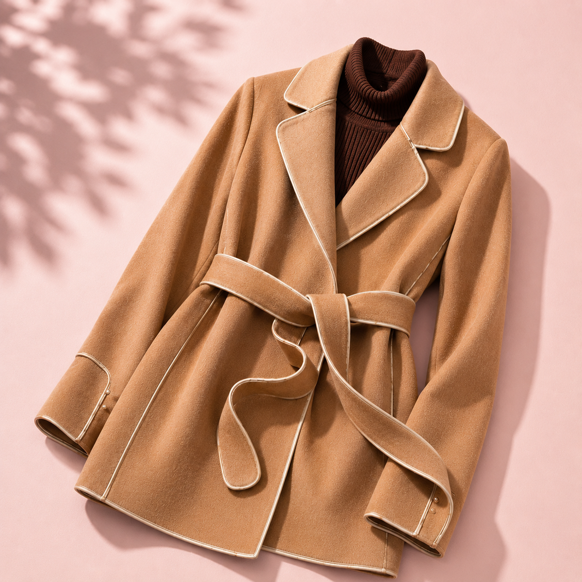 Evelyn | Women's Belted Coat with Notched Lapel and Flared Hem