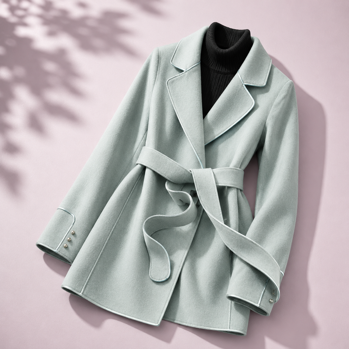 Evelyn | Women's Belted Coat with Notched Lapel and Flared Hem