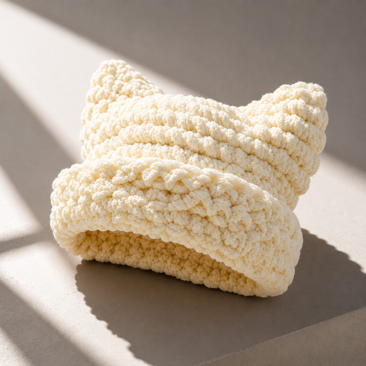 Freya | Women's Chunky Knit Beanie with Folded Cuff and Cat Ear Design