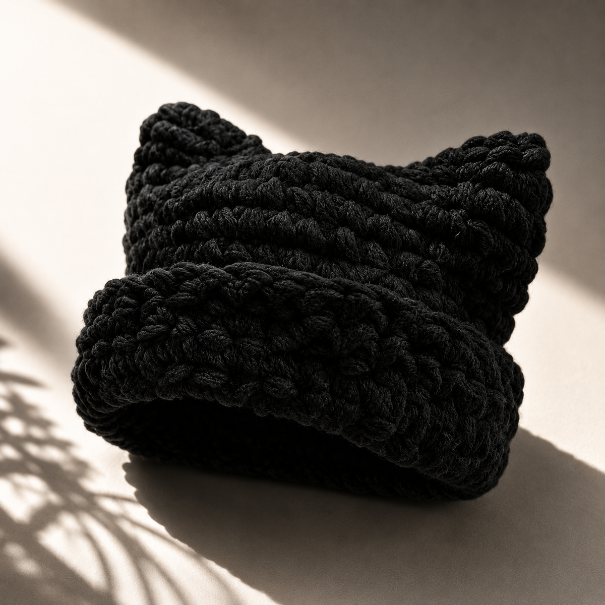 Freya | Women's Chunky Knit Beanie with Folded Cuff and Cat Ear Design