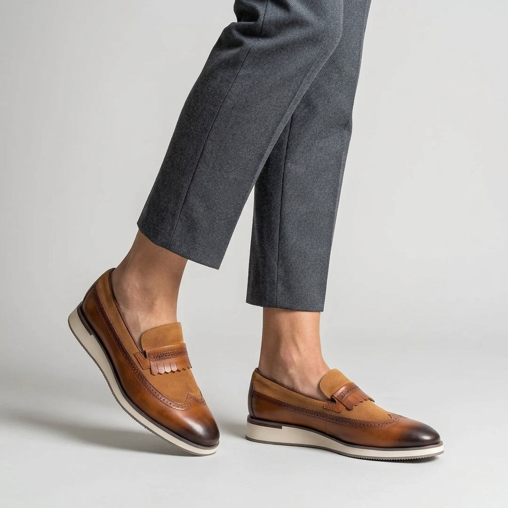 Bennett | Men's Penny Loafers with Metal Accent and Low Profile Sole