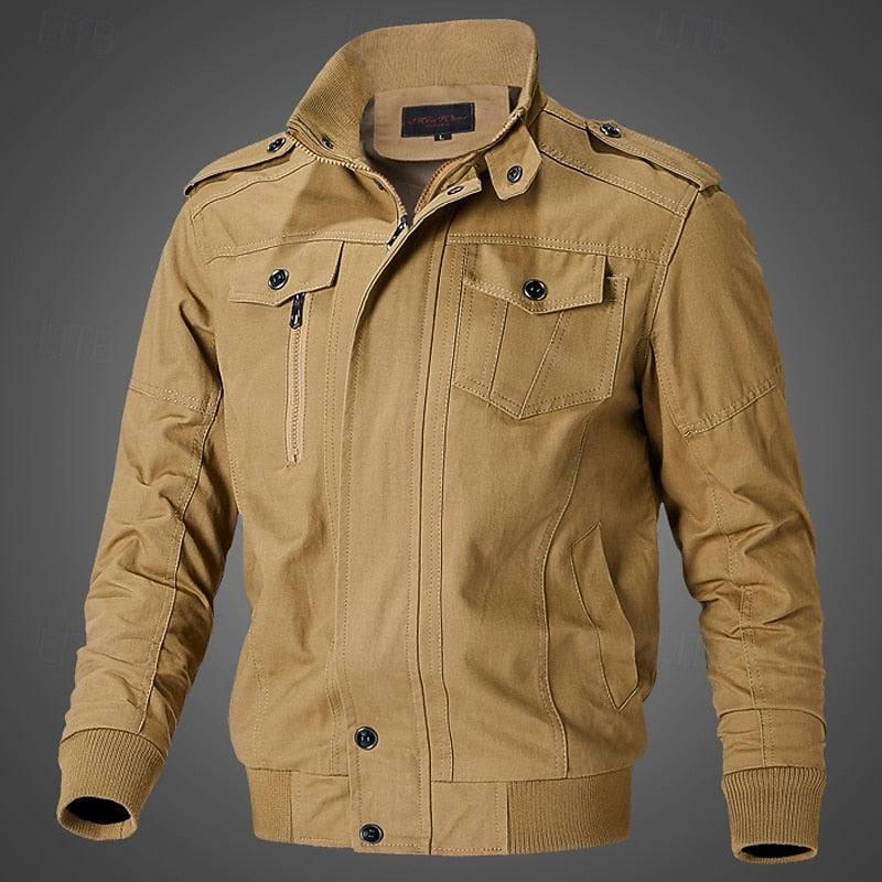 Gordon | Men's Field Jacket with Stand Collar and Multiple Pockets