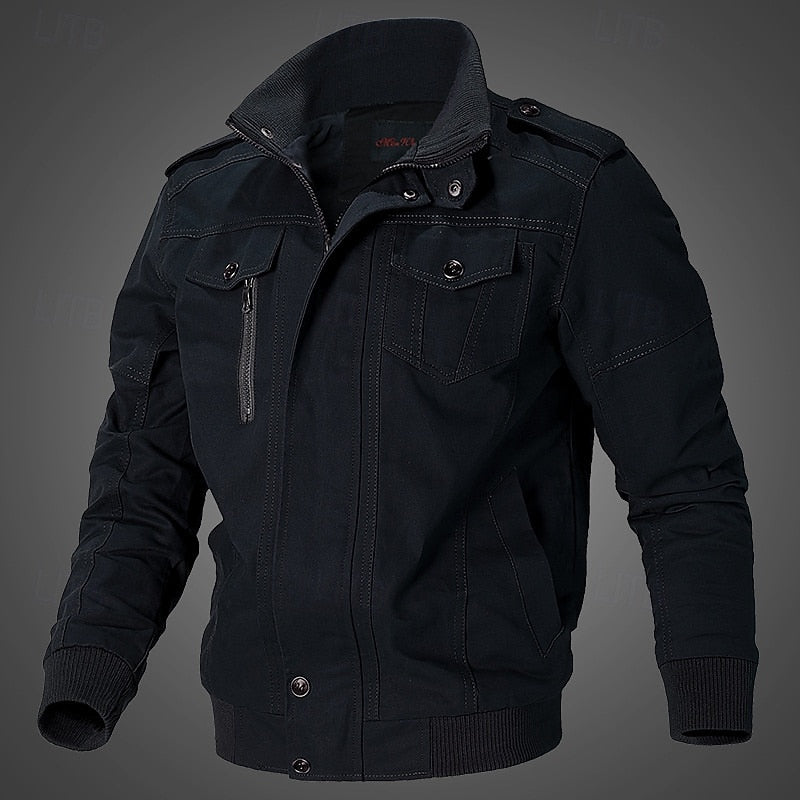 Gordon | Men's Field Jacket with Stand Collar and Multiple Pockets