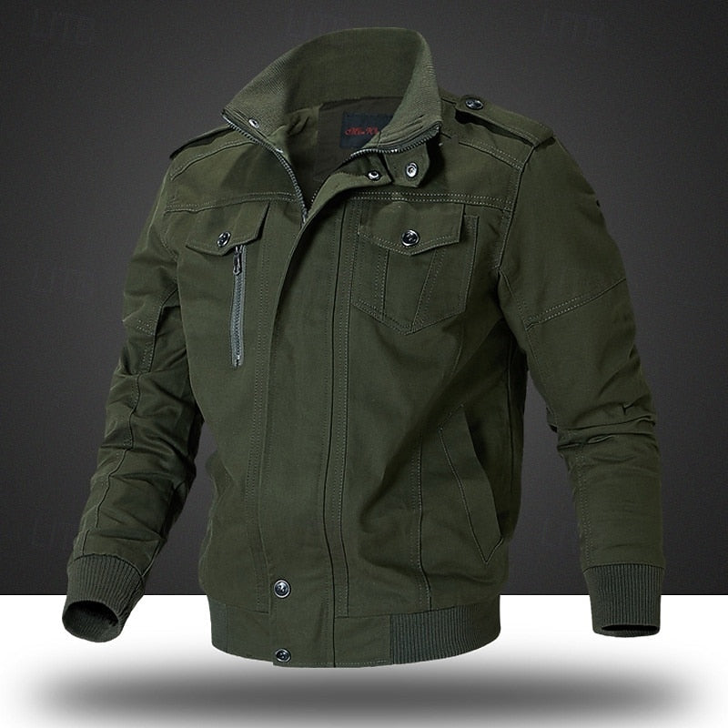 Gordon | Men's Field Jacket with Stand Collar and Multiple Pockets