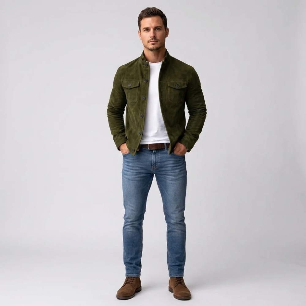 Henry | Italian Suede Stand-Collar Jacket