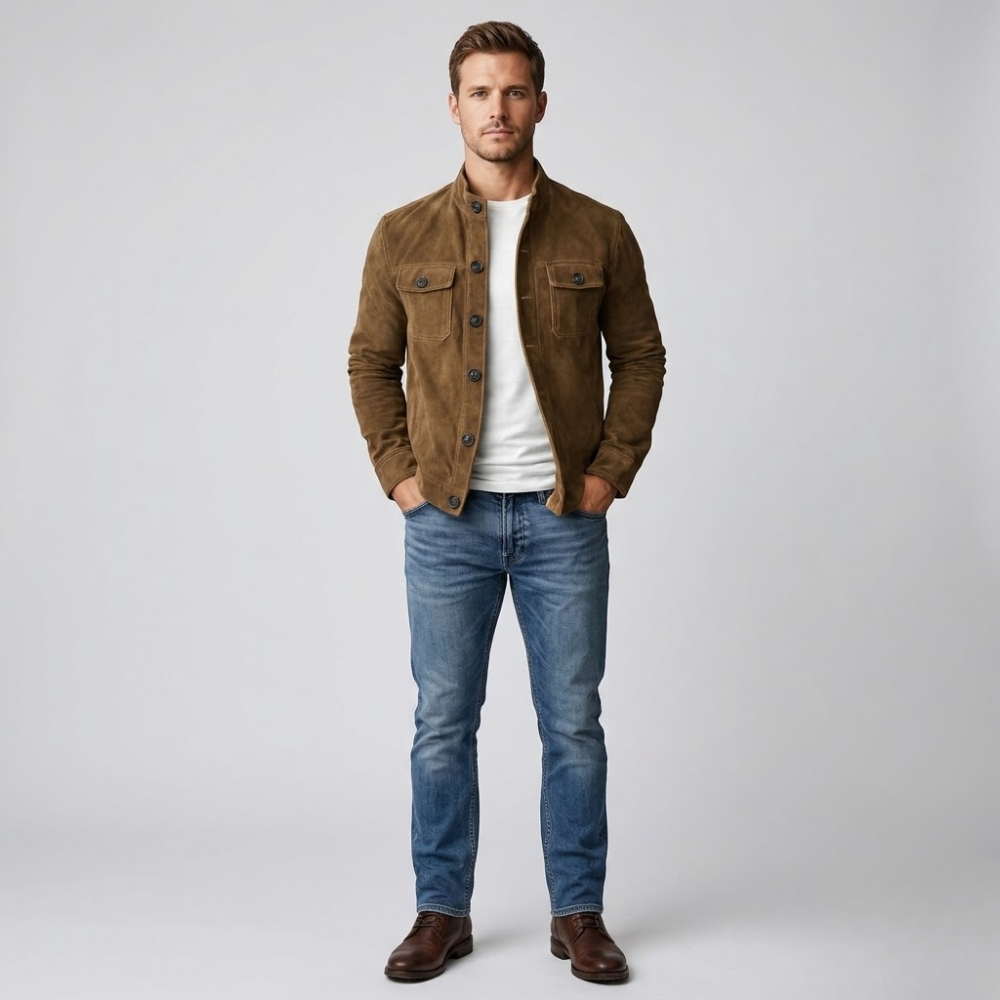 Henry | Italian Suede Stand-Collar Jacket
