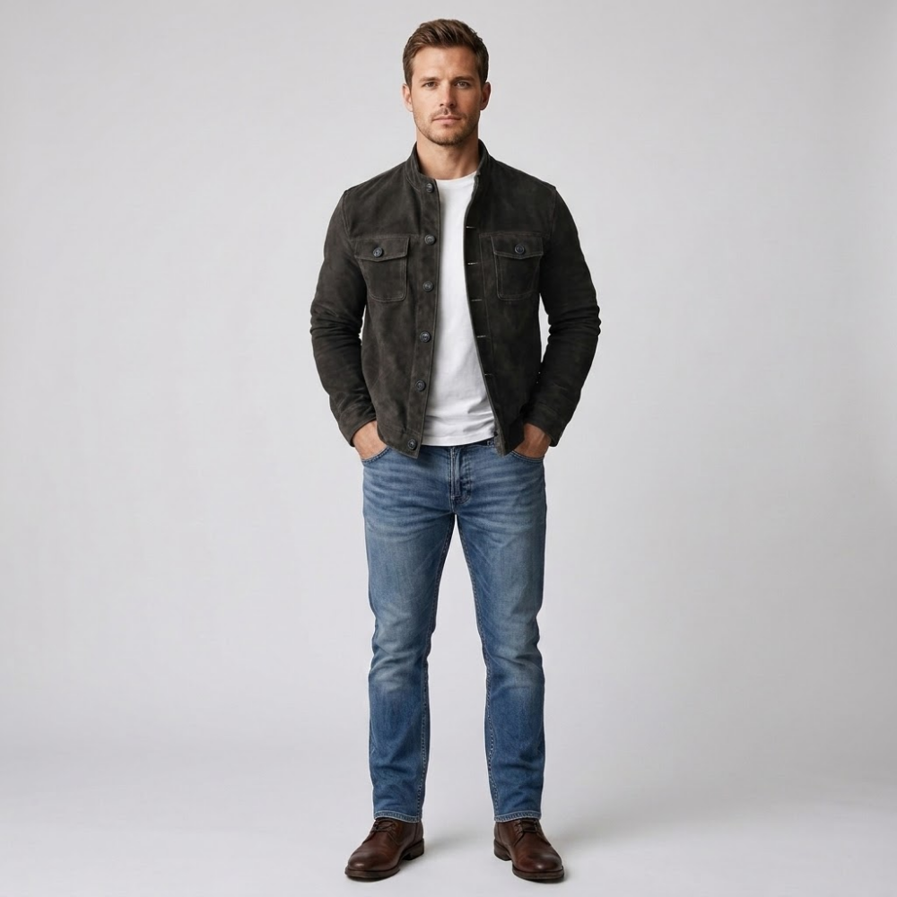 Henry | Italian Suede Stand-Collar Jacket