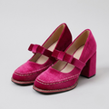 Isabella Velvet Block Heel Loafers