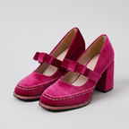 Isabella Velvet Block Heel Loafers
