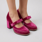 Isabella Velvet Block Heel Loafers