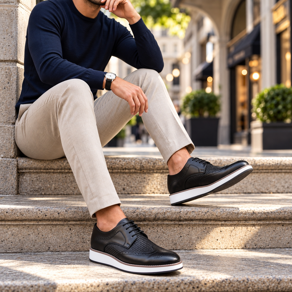 Julian | Men's Wingtip Oxford Shoes with Brogue Detailing and Lace-Up Closure