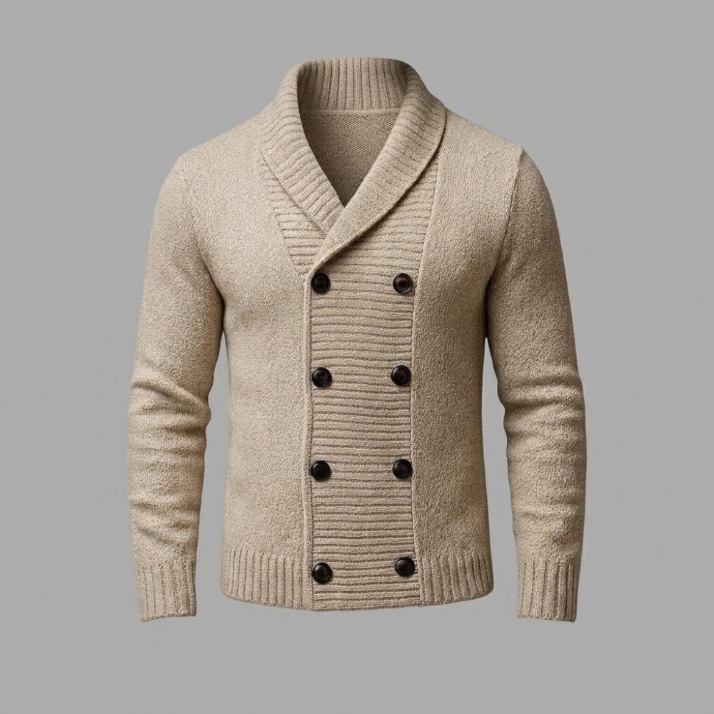 Langford | Double-Breasted Shawl Collar Cardigan
