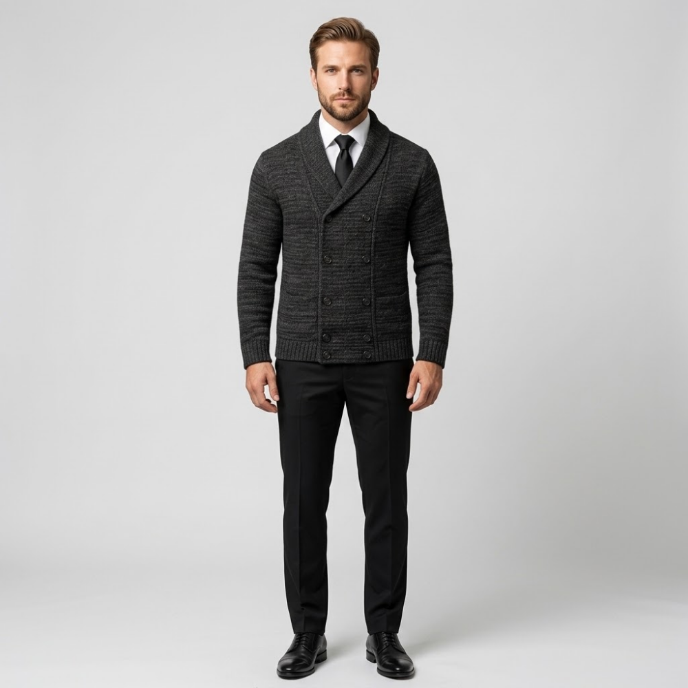 Langford | Double-Breasted Shawl Collar Cardigan