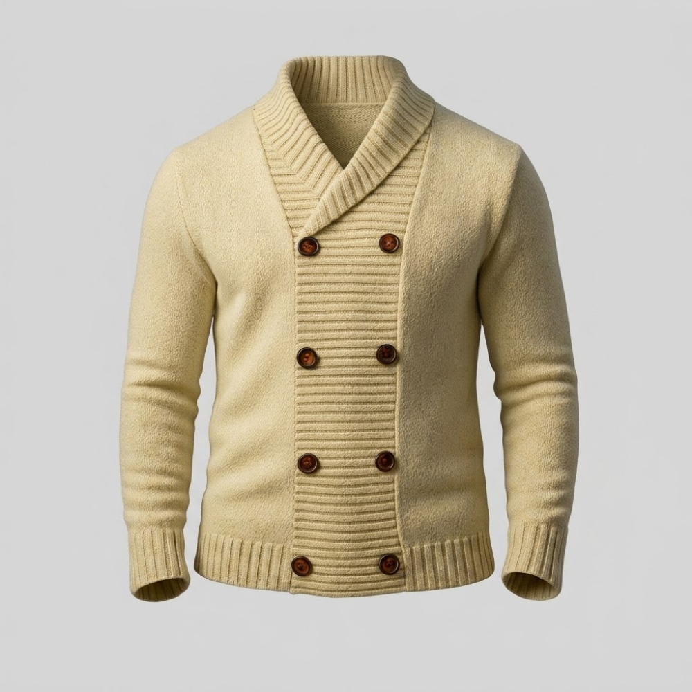 Langford | Double-Breasted Shawl Collar Cardigan