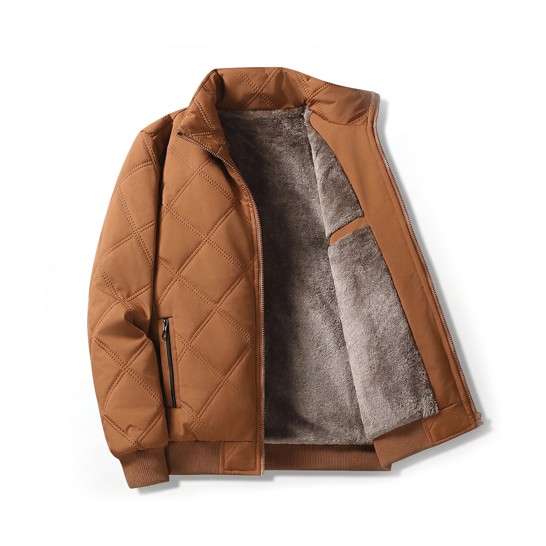 Logan | Men's Quilted Winter Jacket with Fleece Lining and Zip Front