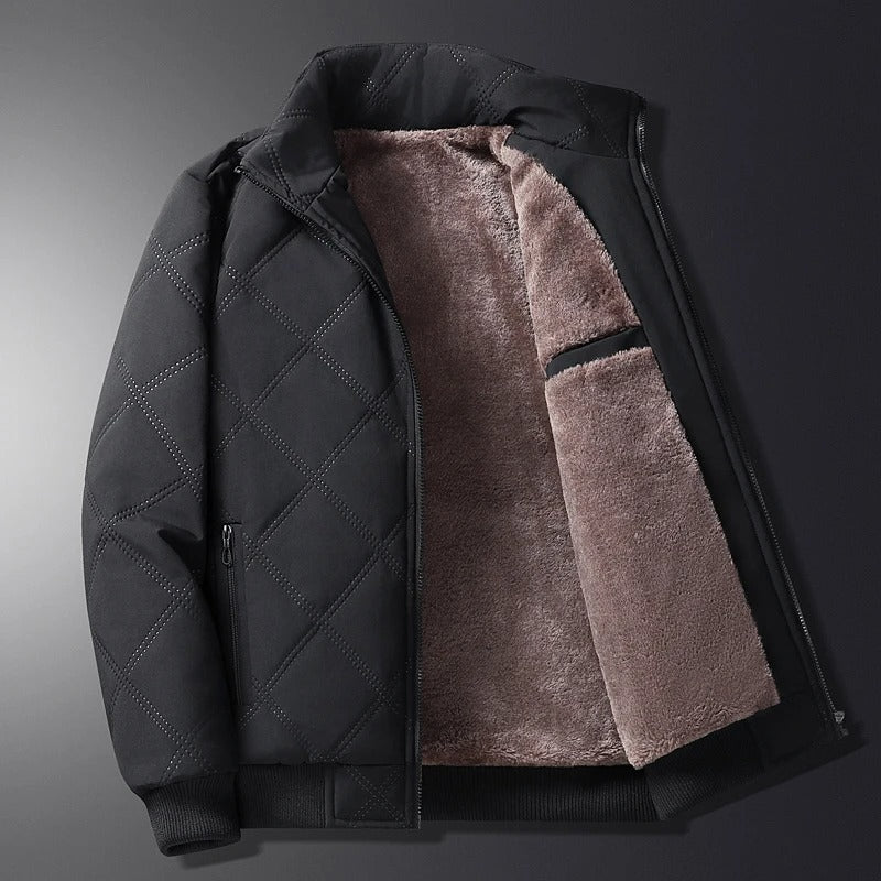Logan | Men's Quilted Winter Jacket with Fleece Lining and Zip Front