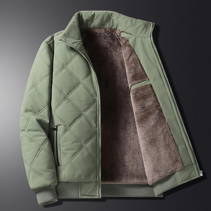 Logan | Men's Quilted Winter Jacket with Fleece Lining and Zip Front
