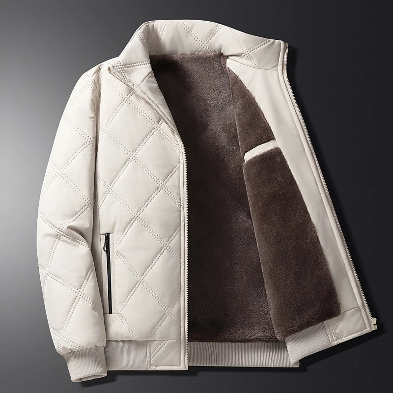 Logan | Men's Quilted Winter Jacket with Fleece Lining and Zip Front