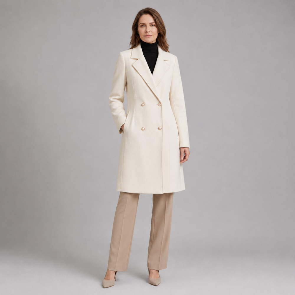 Madison | Double-Breasted Flared Wool-Blend Coat