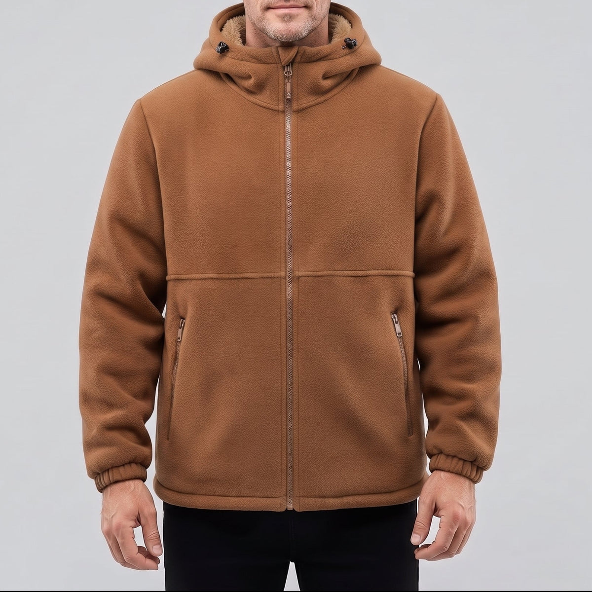 Mason | Men's Fleece Hooded Jacket with Full Zip and Side Pockets