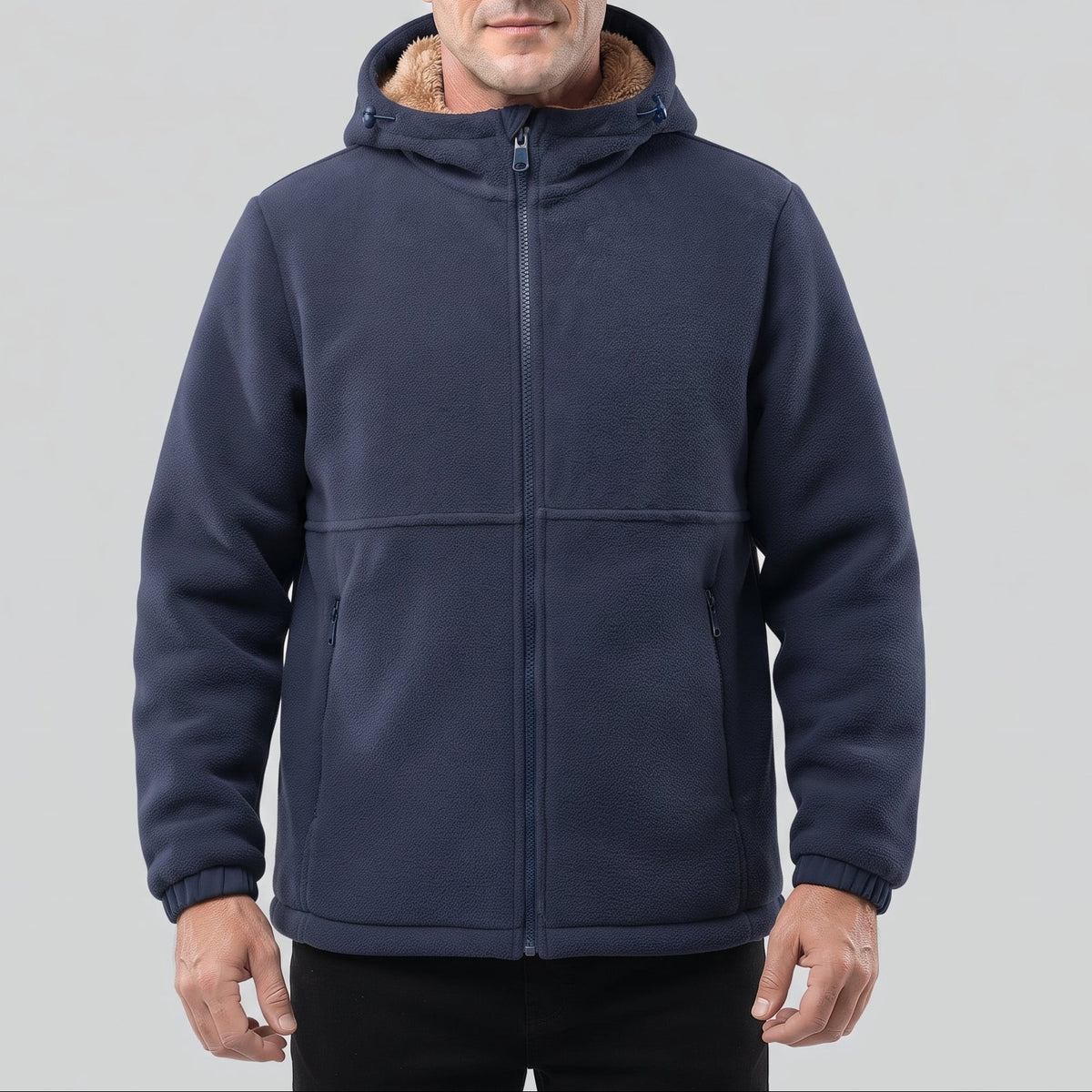 Mason | Men's Fleece Hooded Jacket with Full Zip and Side Pockets