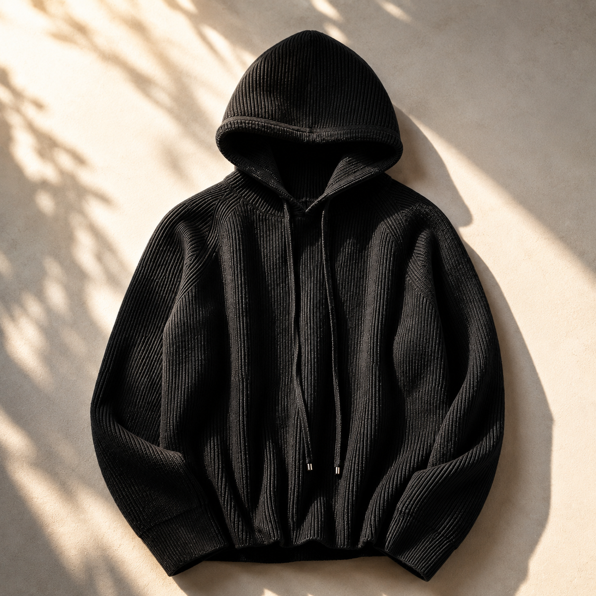Mila | Women's Hooded Cardigan with Ribbed Texture and Front Pockets