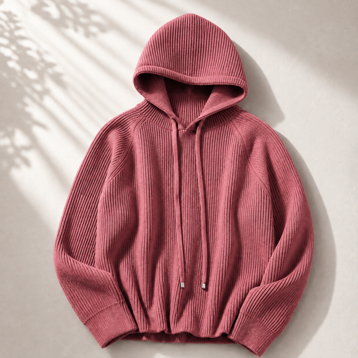 Mila | Women's Hooded Cardigan with Ribbed Texture and Front Pockets