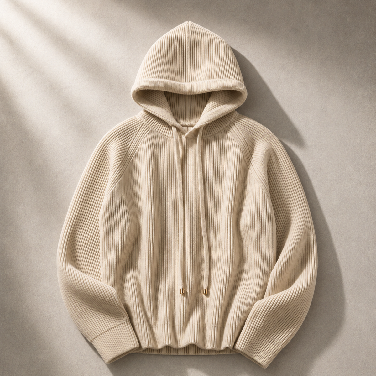 Mila | Women's Hooded Cardigan with Ribbed Texture and Front Pockets