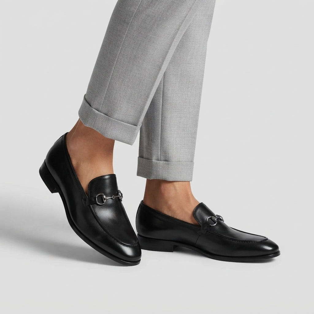 Callum | Men's Horsebit Loafers with Rounded Toe and Low Heel