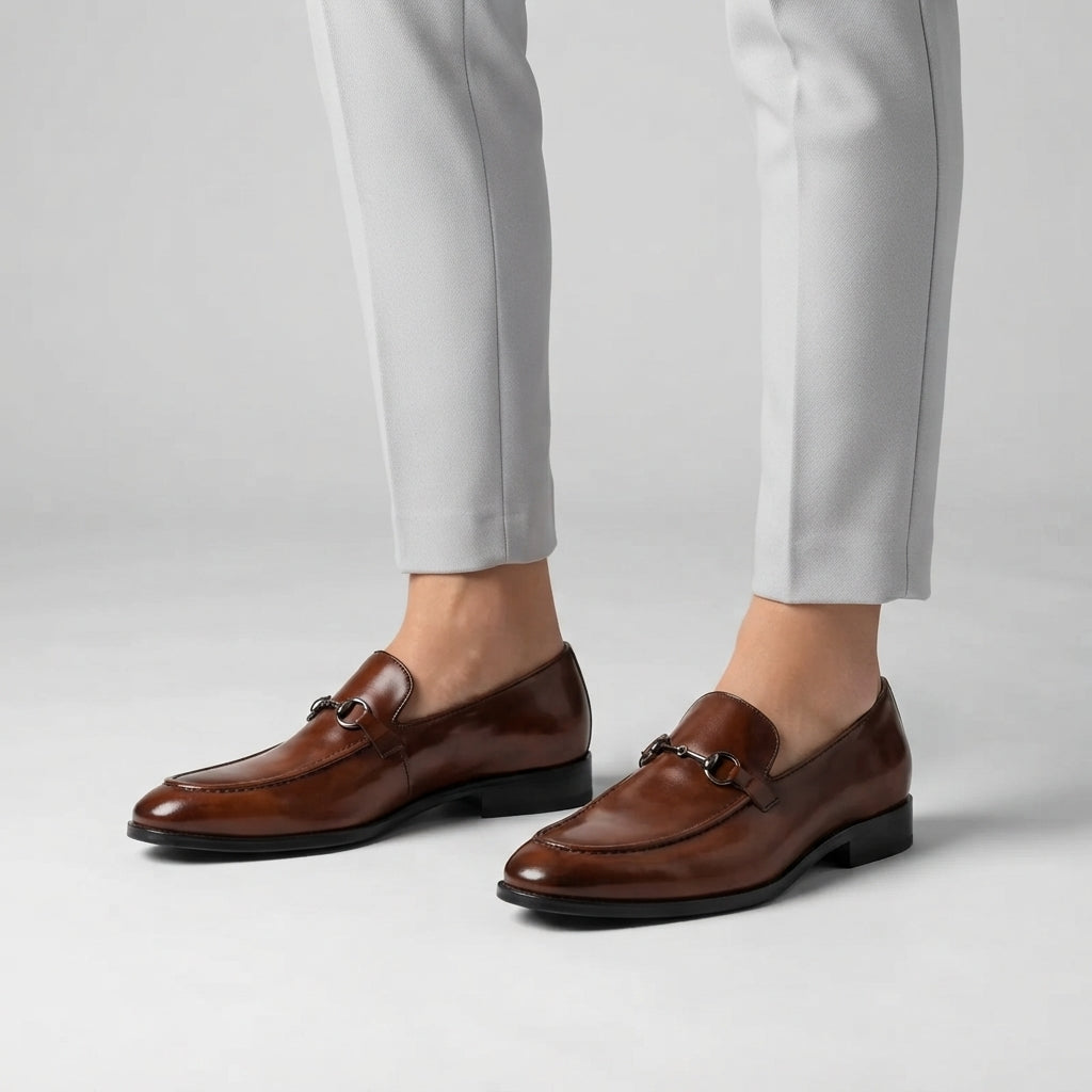 Callum | Men's Horsebit Loafers with Rounded Toe and Low Heel