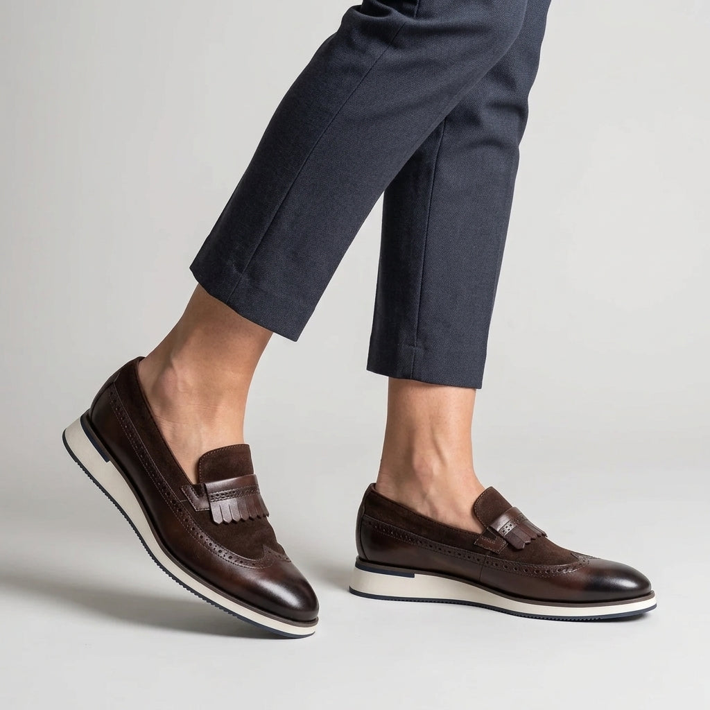 Bennett | Men's Penny Loafers with Metal Accent and Low Profile Sole