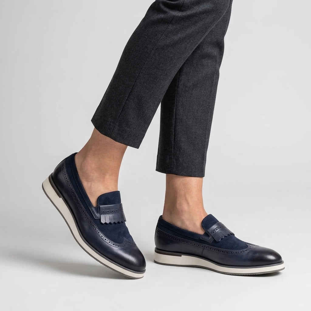 Bennett | Men's Penny Loafers with Metal Accent and Low Profile Sole