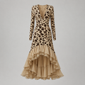 Ottilie Leopard Ruffle Midi Dress