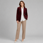 Penelope | Slim-Fit Velvet Gold-Button Blazer