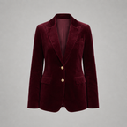 Penelope | Slim-Fit Velvet Gold-Button Blazer