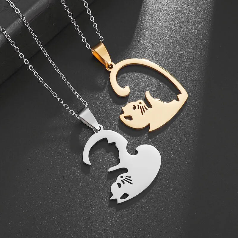 Luna Heart Cat Necklace
