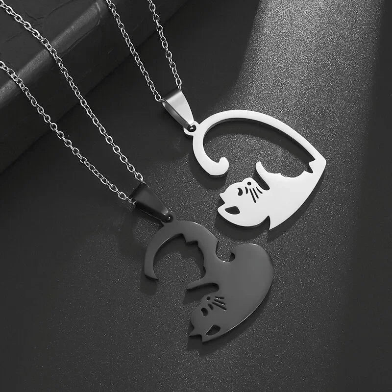 Luna Heart Cat Necklace