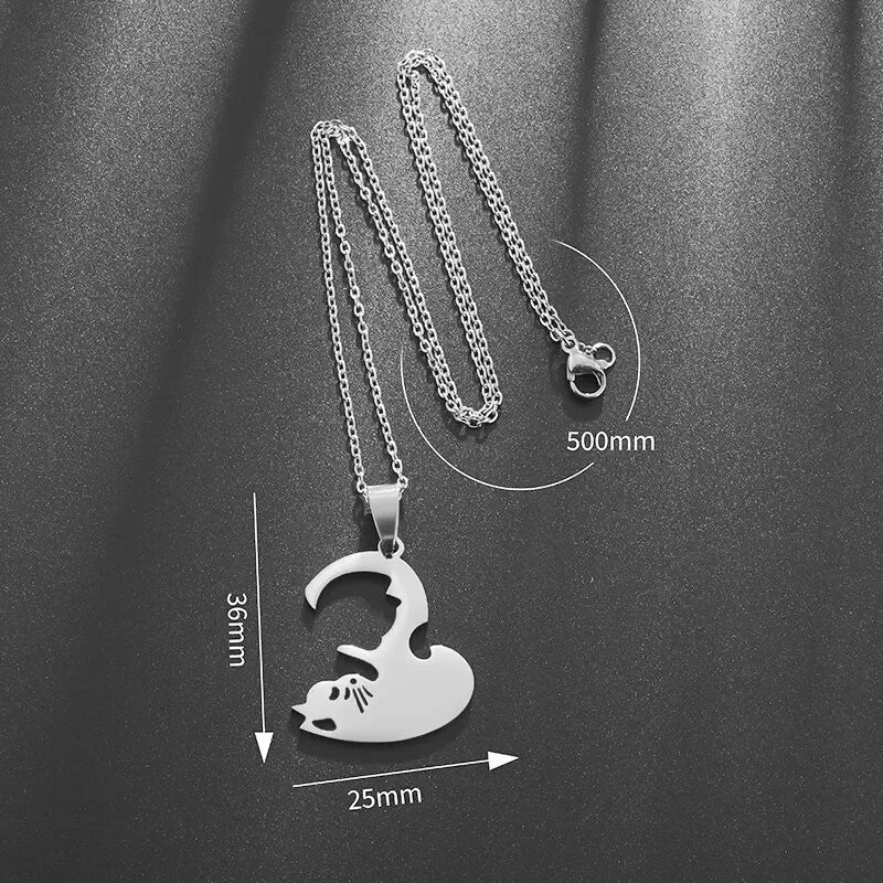 Luna Heart Cat Necklace