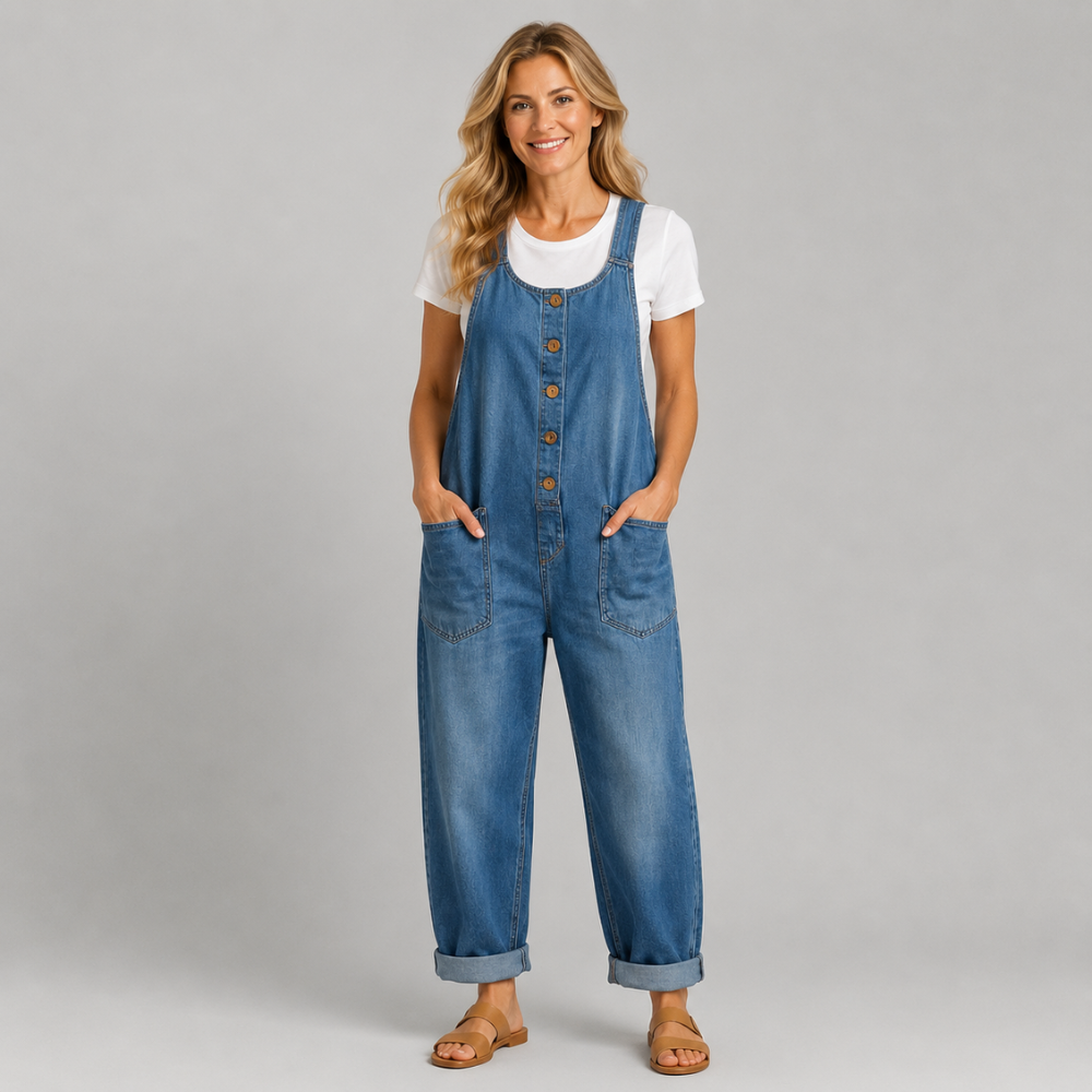 Saylor Washed Denim Overalls